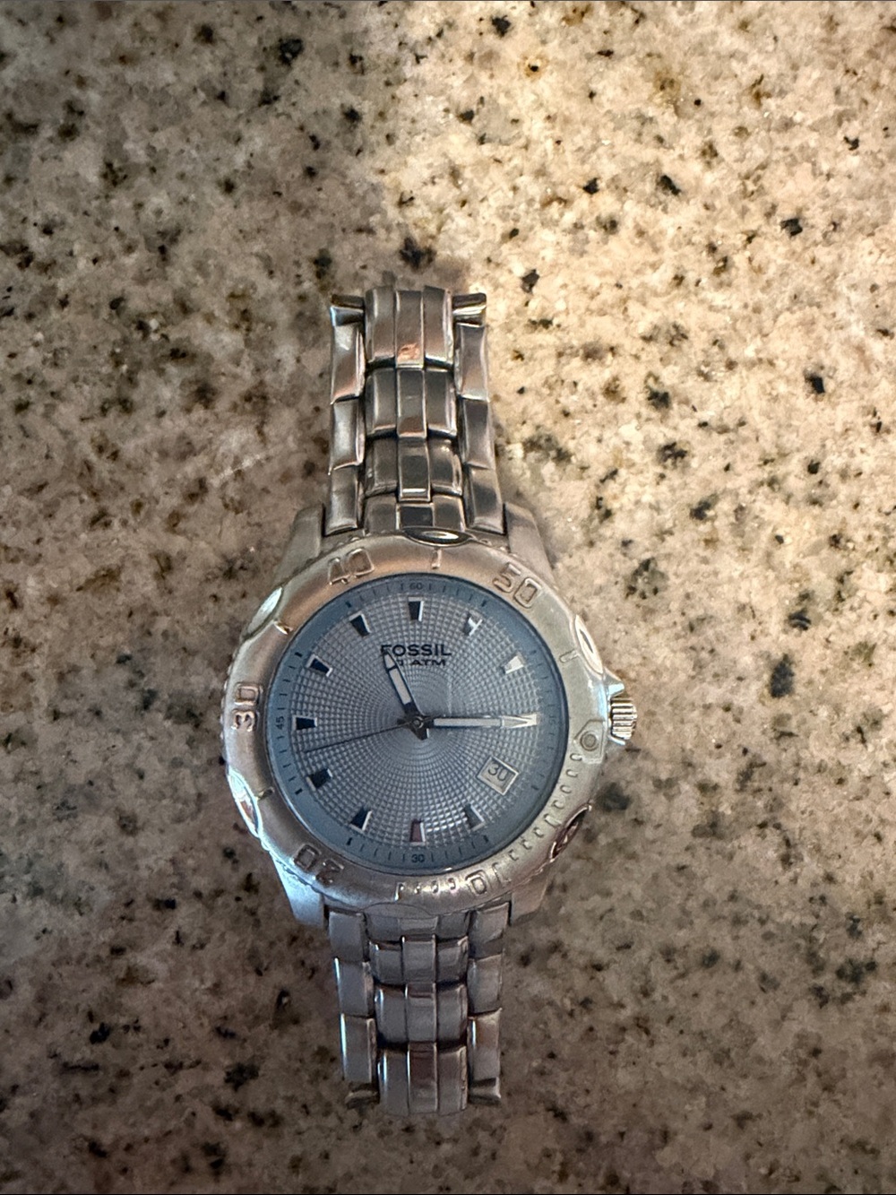 Fossil Men’s Silver Stainless Steel Bracelet Watch with Light Silver Dial